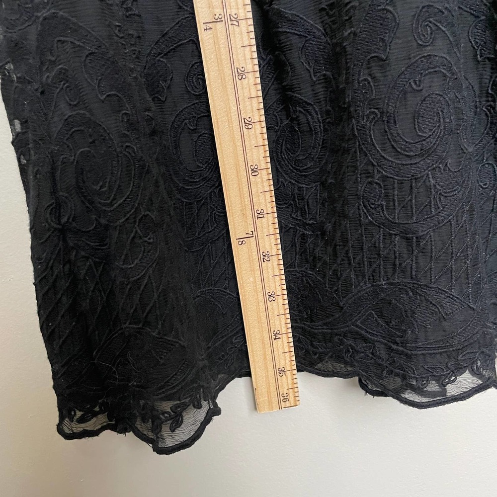 Dolce Vita Beautiful Silk Lace Sleeveless Crew Neck Embroidered Dress Black L - Picture 8 of 13